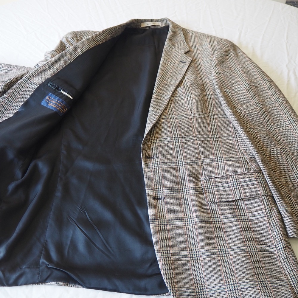 Vintage Polo University Club Ralph Lauren Glen Plaid Sports Coat 42 L* Silk Wool